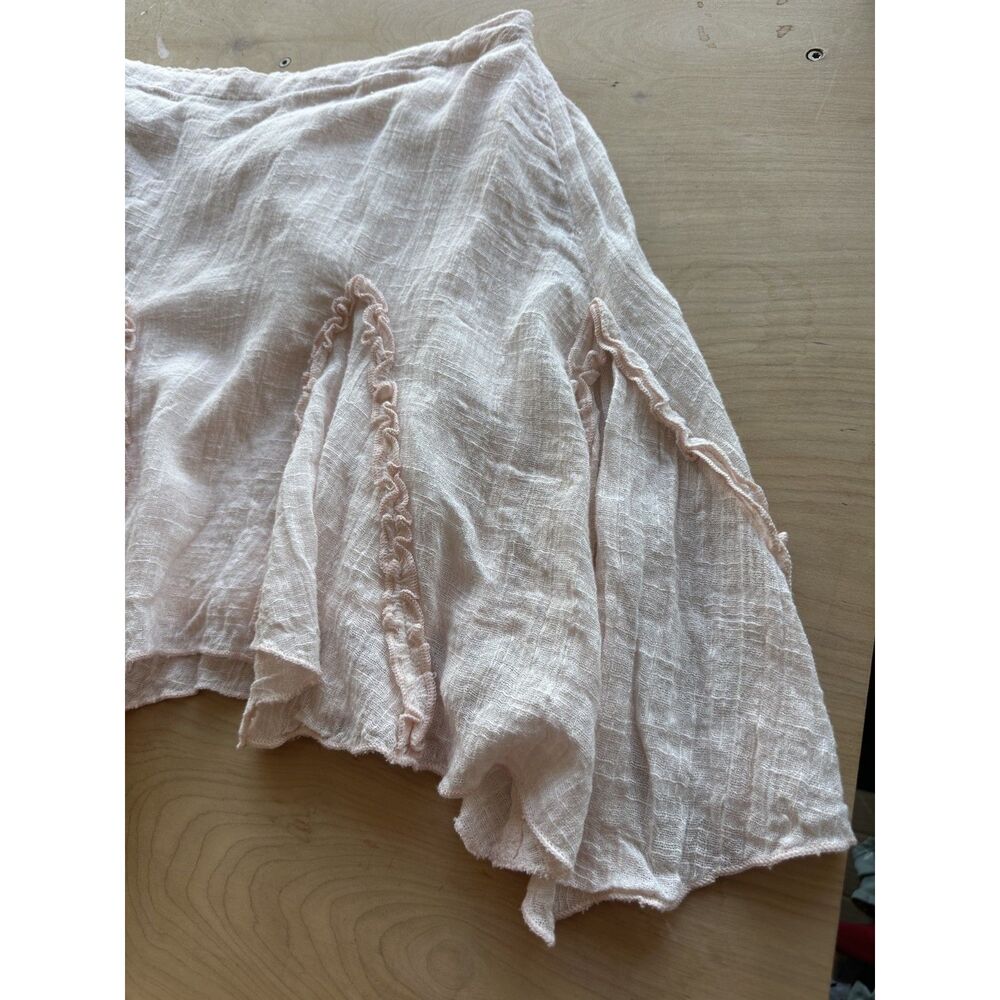 Free People free-est Getaway Skirt XL Ballet Slipper Pink Gauze Boho Ruffle NWOT - Picture 10 of 13
